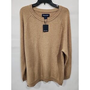 Mizzen+Main NWT‎ Hillcrest Crewneck Sweater Mens XXL Beige Cotton/Wool Blend New